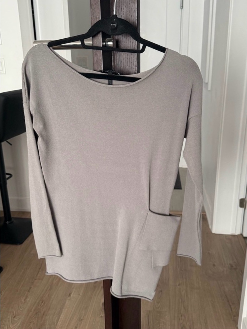 Sarah Pacini Architectural Knit Tunic | Greige | Made in Italy